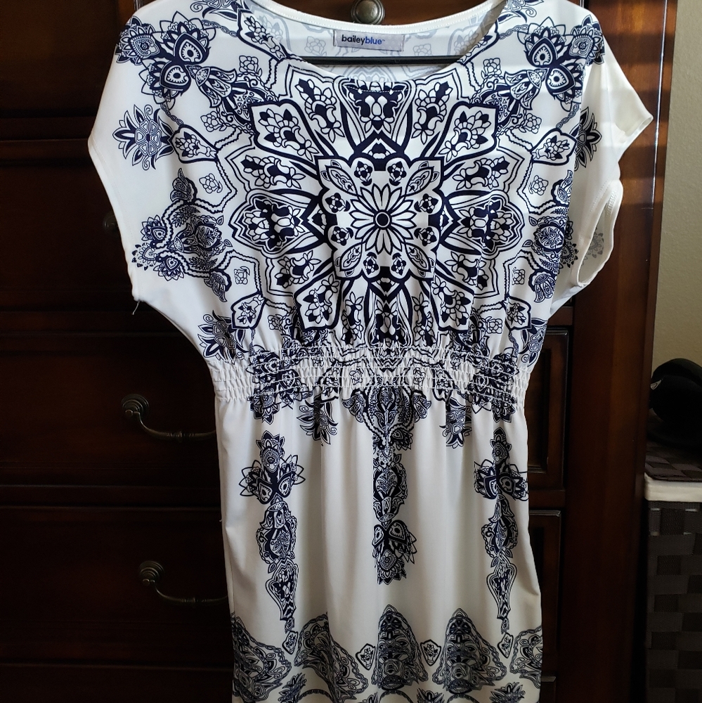 White & Navy dress